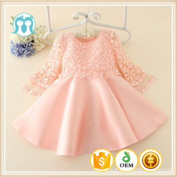 Venda quente coreano crianças menina arco vestido crianças lace meia manga vestido crianças angel dress